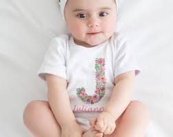 Floral Baby Onesie® Cute Flower Name Initial Shirt Premium Custom Baby  Clothes Unisex Baby Announcement Newborn Outfit Personalized Baby 276