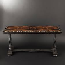 Natural oil or lacquered size: Exotic Wood Coffee Table With Porcupine Quills Early 20th Century Expertissim