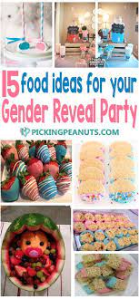 Though games are required, they contribute to the fun, celebratory atmosphere of the party. 15 Gender Reveal Party Food Ideas Pickingpeanuts Com Gender Reveal Gender Reveal Cake Gende Gender Reveal Party Food Gender Reveal Party Twin Gender Reveal
