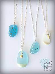 Handpainted Seaglass Necklaces From Jewelrybymaebee On Etsy Www Jewlerybymaebee Etsy Com Beachglass Jewelry Sea Glass Jewelry Handmade Jewelry