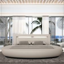 Innocent Rundbett Kunstleder Mit Led Beleuchtung Riva Wei 200x200 Cm In 2020 Modern Bed Round Beds Bed