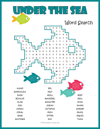 A Word Search Puzzle Featuring Ocean Vocabulary Words Including The Names Of Creatures That Live In The Ocean Animals For Kids Ocean Animals Animal Activities