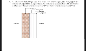 Maybe you would like to learn more about one of these? 6 The Exterior Wall Of A Building Consists Of 4in Of Chegg Com