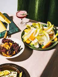 Make the fruit sing by pairing the peaches with arugula, gouda, candied pecans and a red wine vinaigrette. How To Throw A No Stress Casual Dinner Party Stories Kitchen Stories