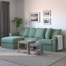 Gronlid Canape 3 Places Convertible Avec Meridienne Ljungen Vert Clair Ikea Canape Lit Lit Confortable Canape 3 Places