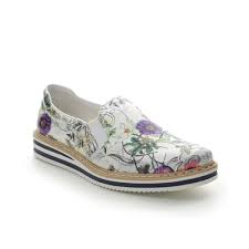 #polyvore #fashion #shoes #flower print shoes #floral pattern shoes #ankle wrap shoes #platform shoes #ankle tie shoes. Rieker N0260 91 Floral Print Loafers