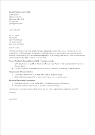 Internship Cover Letter Finance Job Templates At Allbusinesstemplates Com
