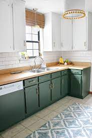 Two Tone Kitchen For 125 Diy Kitchen Renovation Kitchen Renovation Green Kitchen Cabinets
