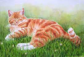 The colonists' cats the domestic cat is often a beloved pet, but it's also a major threat to birds. Red Cat Sleeping In Grass In Watercolor Watercolor Oil Paintings Of Roses And Flowers Dvds Online Videos Free Lessons Watercolor Cat Cat Painting Watercolor Dog