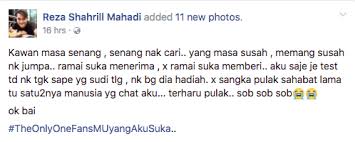 Kawan gelak banyak, kawan menangis jarang bersua =sahabat di waktu senang banyak, sahabat di waktu susah (melarat) sedikit. Sahabat Lama Sudi Pinjamkan Duit Apa Yang Berlaku Diakhir Kisah Ini Sangat Menyentuh Perasaan