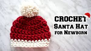 Crochet Santa Hat For Newborn Cj Design Youtube
