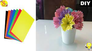Easy Paper Craft Ideas For Room Decoration Paper Flowers Easy 5 Minute Paper Crafts Easy Paper Crafts Easy Paper Flowers Paper Crafts