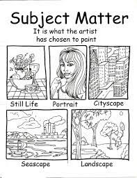 Subject Matter Poster Art Handouts Elements And Principles Art Room
