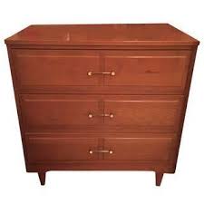 A Mid Century Modern 3 Drawer Short Dresser With Original Goldtone Hardware Short Dresser Mid Century Modern Design Dresser
