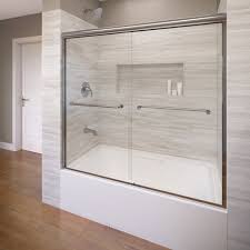 Basco 59 In W X 58 5 In H Silver Bathtub Door 6150a 60obsv Tub Doors Bathtub Doors Shower Doors