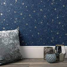 Starlight Navy Wallpaper Feature Wall Bedroom Wallpaper Bedroom Feature Wall Navy Wallpaper
