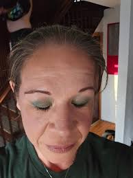 Hollywood blonde hair with green transition