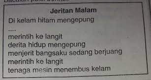 Larik bermajas disebut sebagai garis spesifik menggunakan frasa inline. Larik Bermajas Personifikasi Yang Sesuai Untuk Melengkapi Puisi Tersebut Adalah A Kami Kedua Brainly Co Id