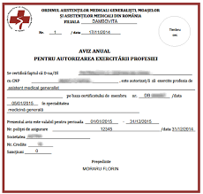 Obţinerii avizului de liberă practică. Avizul Anual Oamgmamr Dambovita Ordinul Asistentilor Medicali Filiala Dambovita