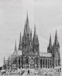 Kathedralen Frankreichs Architekturcollage Kathedralen Frankreichs Architekturcollage Th Gothic Architecture Drawing Cathedral Architecture Reims Cathedral