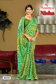 Saumya Nisha Fancy Laheriya Designs Saree Catalog Supplier