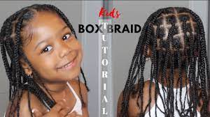 To start, take a piece of braiding hair and place it on top of the sectioned off piece of hair. Kids Box Braid Tutorial No Extensions Added Youtube
