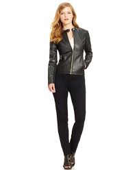 Ivanka Trump Faux Leather Moto Jacket Black Jackets Blazers Women Macy S Blazer Jackets For Women Faux Leather Moto Jacket Black Jacket Blazer