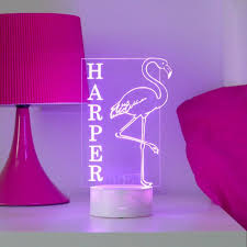 Personalised Flamingo Night Light Kids Flamingo Bedroom Etsy Night Light Kids Childrens Night Light Night Light