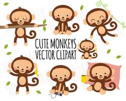 Download Vector Clipart Monkey Cute Monkey Clipart Safari Clipart Jungle Clipart