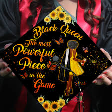 Black Queen the Most Powerful Piece in the Game, Black Girl Graduation Cap  Topper, Personalized Graduation Decoration, Class of 2024