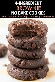 4 Ingredient No Bake Paleo Vegan Brownie Cookies Keto Sugar Free Recipe Easy No Bake Cookies Keto Dessert No Bake Brownies