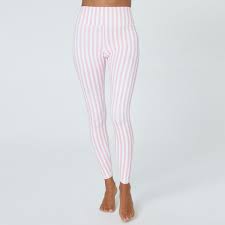 Perfect High Waist Leggings By Spiritual Gangster Carnation Stripe Print