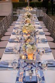 How To Submit Weddings To The Knot Blue Themed Wedding Cornflower Blue Wedding Blue Table Settings
