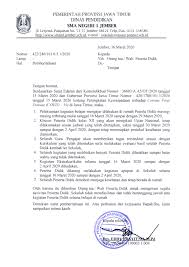 Sman 1 Jember Surat Pemberitahuan Tentang Kegiatan Siswa Belajar Di Rumah