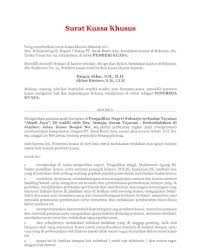 Download as pdf, txt or read online from scribd. Surat Kuasa Khusus Surat Gugatan Permoho