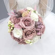 Jump to my shop here: Amazon Com Abbie Home Bridal Wedding Bouquet 9 Inches Dusty Pink White Roses Real Touch Wedding Flower With Vintage Burlap Handle And Succulents Berries Decor Bouquet Everything Else