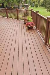 The wood composite rail insert is not very dense and does not provide a sturdy base for screws to hold good. Ultradeck Fusion Low Maintenance Composite Decking At Menards