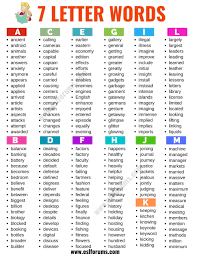Chazzan · chazzen · cazique · cozzies · carjack · coxcomb · chutzpa · cyclize . 7 Letter Words List Of 500 Useful English Words That Have 7 Letters Esl Forums Letter N Words Good Vocabulary Words English Words