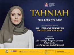 Pejabat timbalan naib canselor penyelidikan & inovasi, uitm shah alam shah alam 40450. Vivy Yusof Dilantik Ahli Lembaga Pengarah Uitm