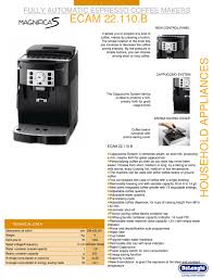 Check spelling or type a new query. Delonghi Magnifica S Ecam 22 110 B Household Appliances Pdf Download Manualslib