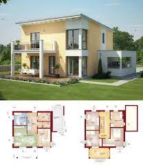 einfamilienhaus mit pultdach haus evolution 136 v8 bien zenker fertighaus modern grundriss offen mit carport fassade putz haus haus design plane haus bauen