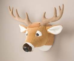 28cm White Tailed Deer Head Plush Stuffed Animal Toy Animal Wall Mount Animal Heads Baby Boy Nursery Themes