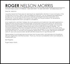 Application Architect Cover Letter Sample Cover Letter Templates Examples