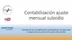 Las personas que no podrán acceder al subsidio son aquellas que se encuentren trabajando de manera informal o independiente y: Contabilizacion Sugerida Ajuste Mensual Subsidio Contpaqi Nominas Youtube