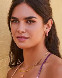 Kendra Scott Ellen Opal 18k Gold Vermeil Huggie Earrings in Citrus Kyocera  Opal