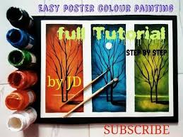 Easy Poster Colour Painting Ideas Step By Step Fully Tutorial Youtube Poster Color Painting Poster Colour Painting