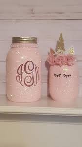 Unicorn Gift Monogrammed Gift Unicorn Mason Jars Unicorn Etsy In 2020 Diy Jar Crafts Mason Jar Crafts Diy Mason Jar Crafts