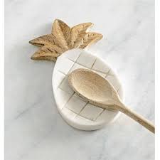 Marble Spoon Rest With Hand-Carved Acacia Wood Spoon – Branches Designs