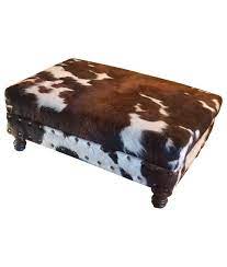 Faux cowhide ottoman, cow hide print upholstered ottoman footstool, faux fur cow hide, western decor misshare. Cowhide Ottoman Coffee Table Made To Any Size You Need
