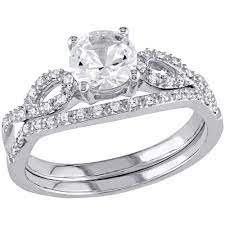 Order a personalized size 10 wedding band.received a size 8. Fingerhut Sofia B 10k White Gold Round Created White Sapphire And Diamond Bridal Set